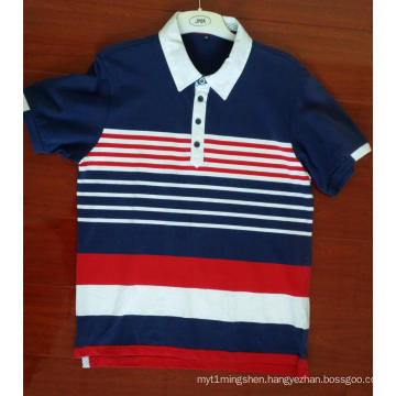 Cotton Spandex Yarn Dyed Short Sleeve Polo Shirts